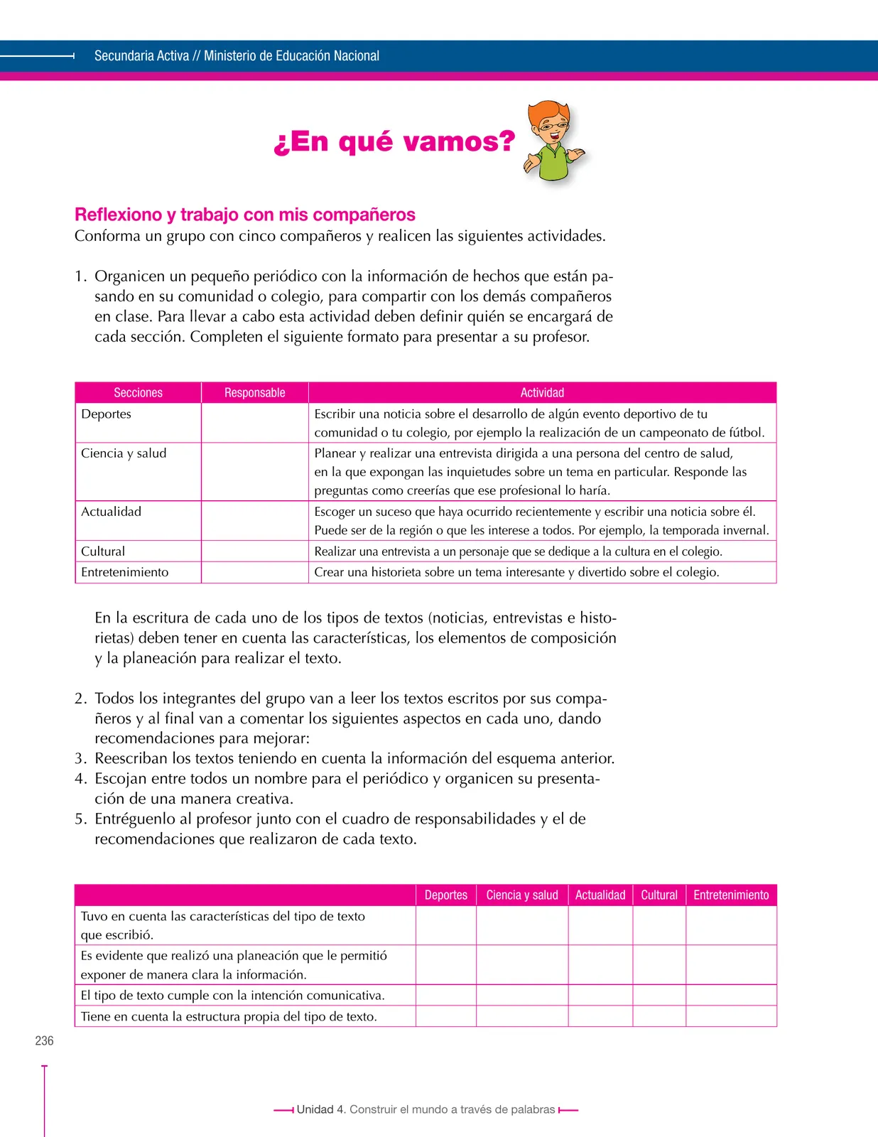 Página 236 de Lenguaje 6° · Secundaria Activa