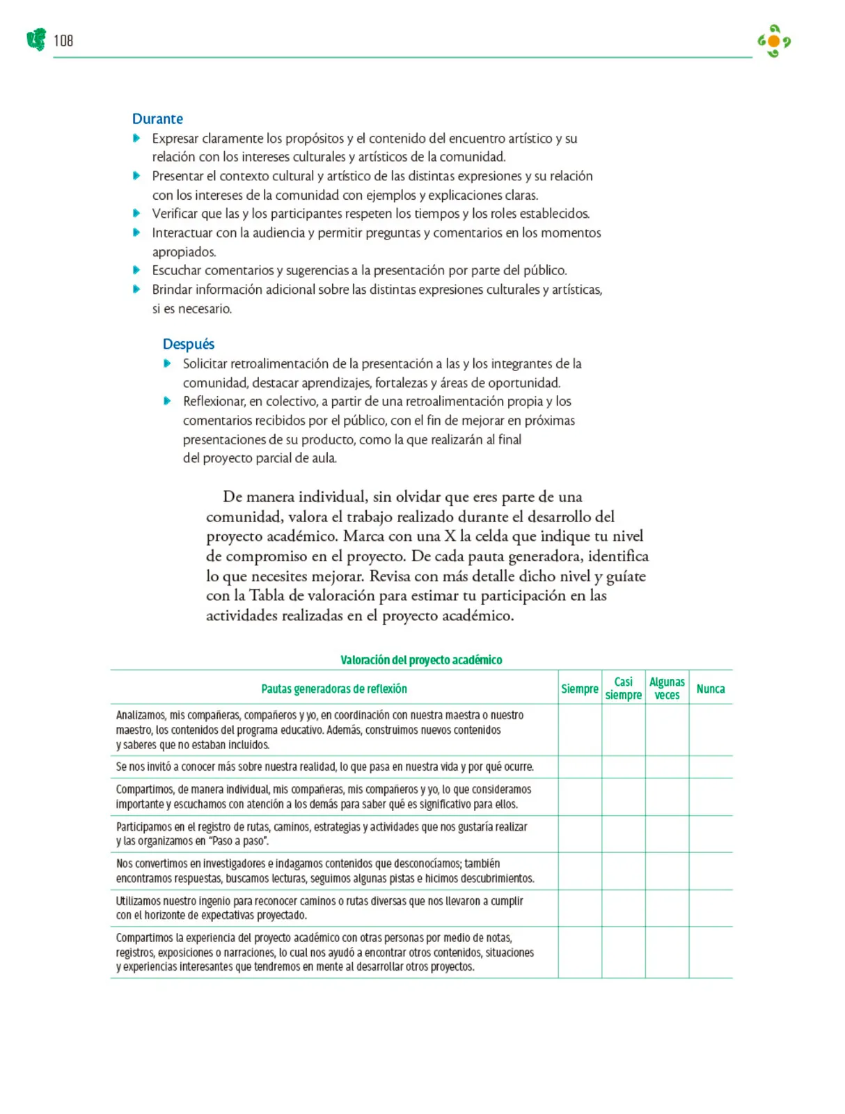 Miniatura página 109 de Colección Nanahuatzin. Nuestro libro de Proyectos. Tomo I.   Libro de Educación Telesecundaria Grado 3°  Ciclo Escolar 2025 - 2026