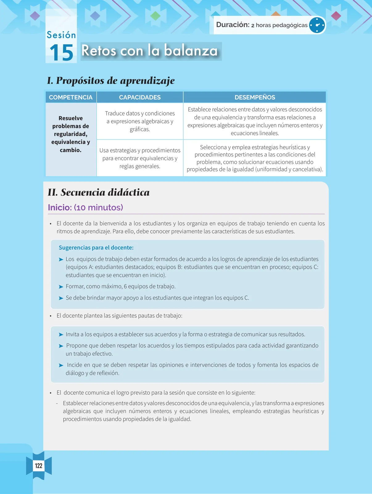 Página 124 de Resolvamos problemas 1 : manual para el docente 2018 · 2018