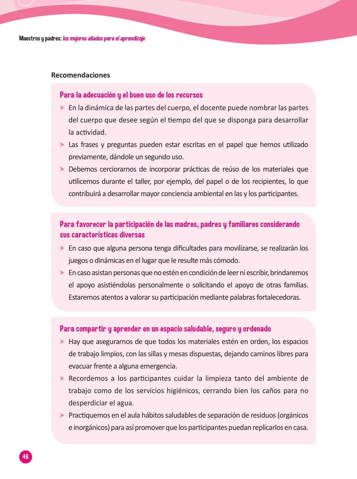 Página 48 de Guía para el trabajo docente con las familias del ciclo III de Primaria · 2016