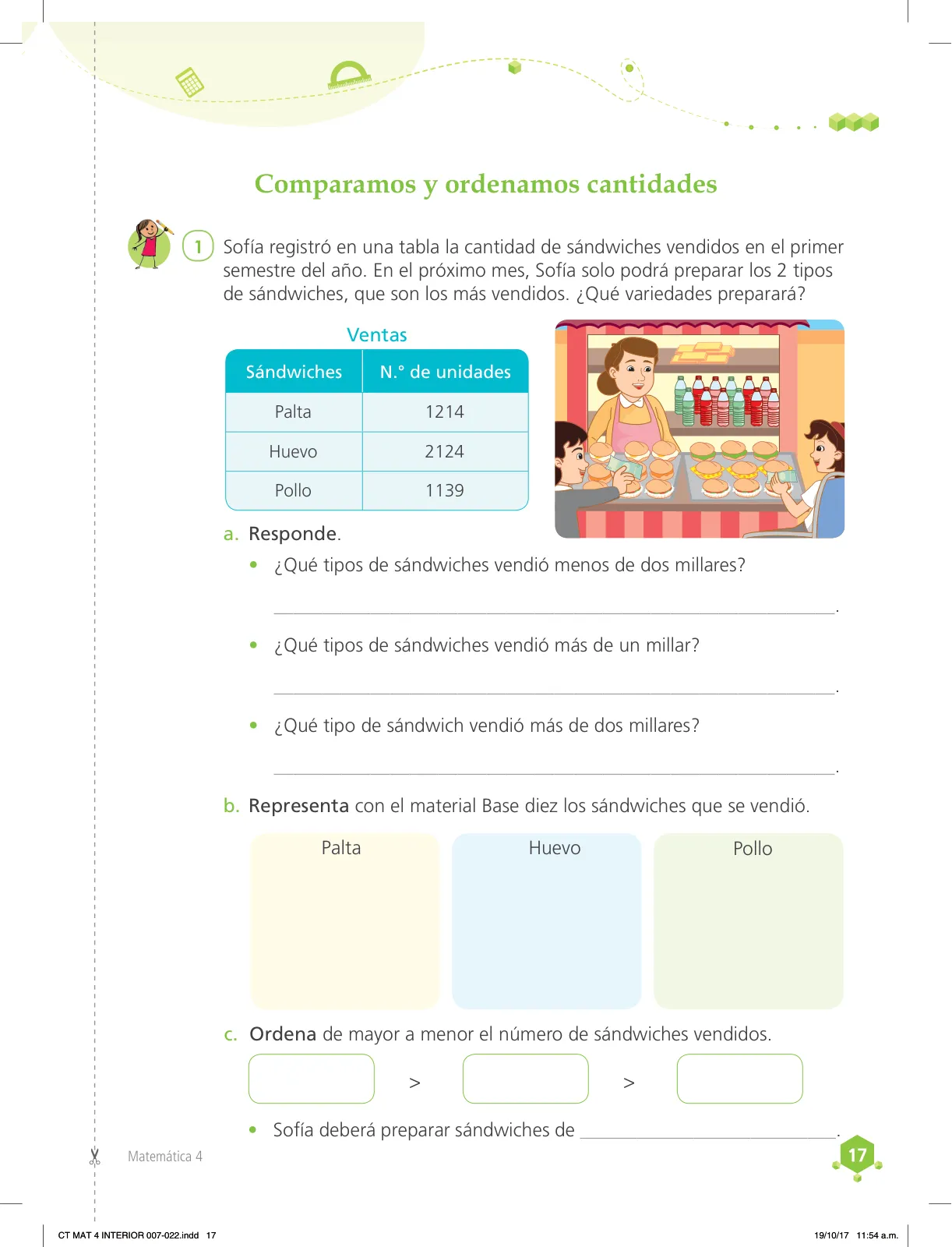 Página 17 de Matemática 4 : cuaderno de trabajo para cuarto grado de Educación Primaria 2018 · 2018