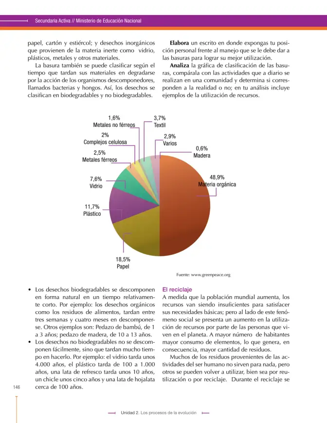 Página 146 de Ciencias Naturales 9° · Secundaria Activa
