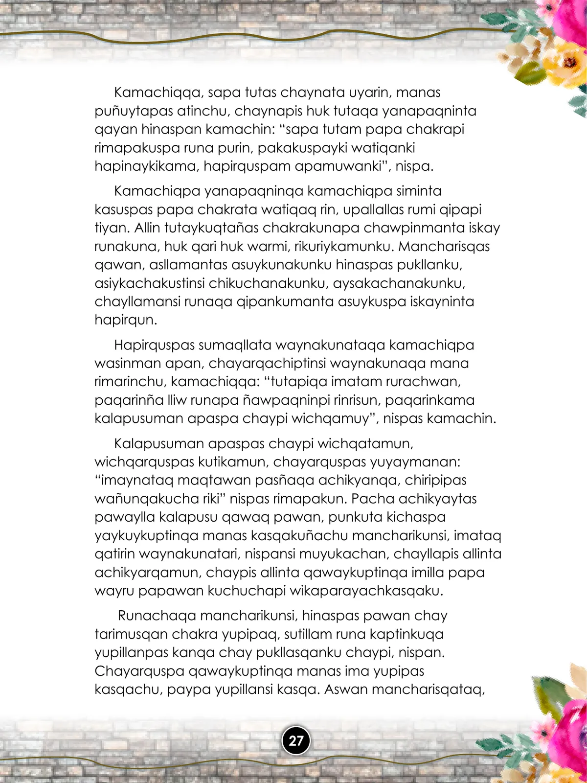Página 29 de Llaqtanchikpa kawsayninkuna - Chanka : saberes de los pueblos - Comunicación y Ciencia y Tecnología quechua, variante Chanca · 2021