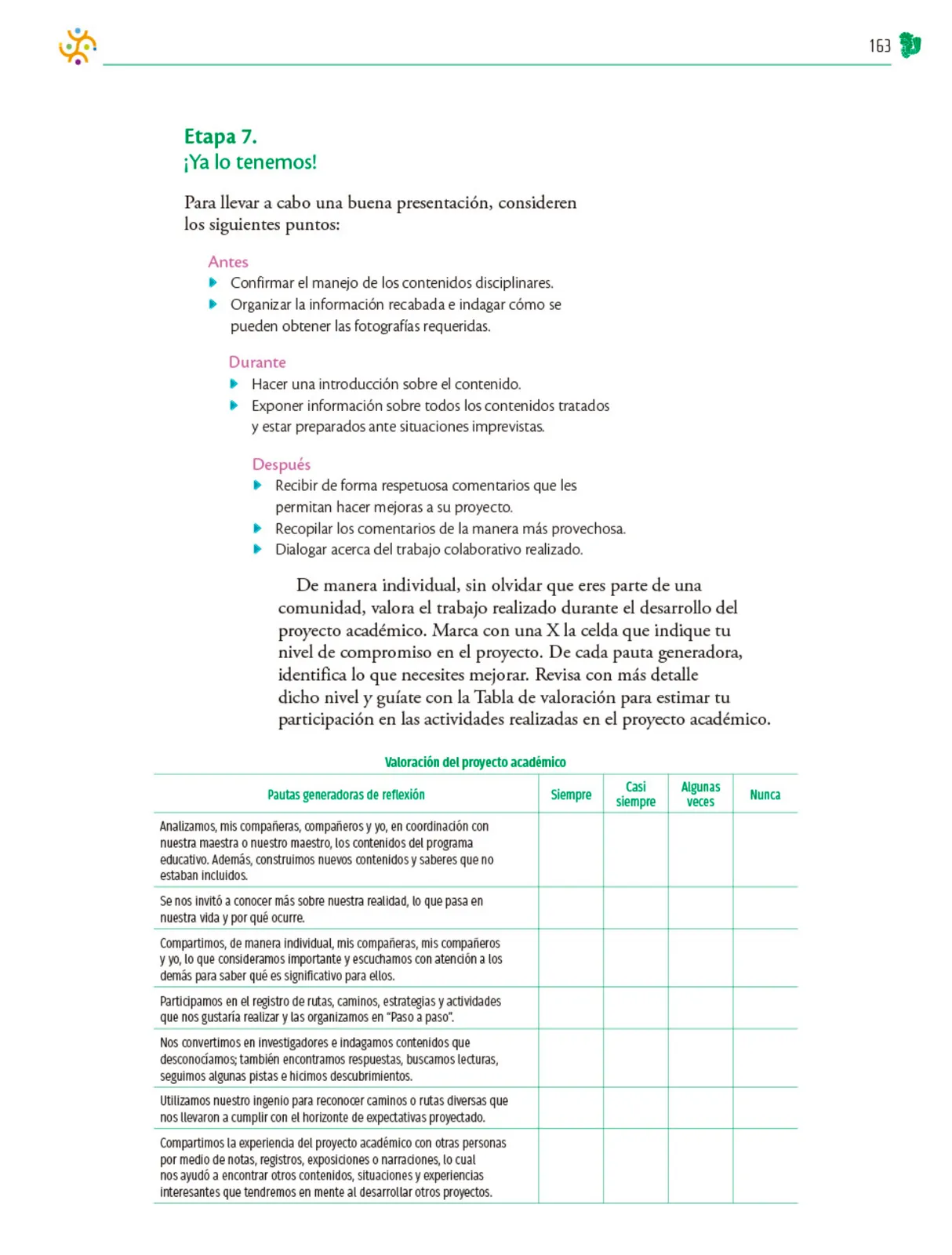Miniatura página 164 de Colección Ximhai. Nuestro libro de Proyectos. Tomo I.   Libro de Educación Telesecundaria Grado 1°  Ciclo Escolar 2025 - 2026