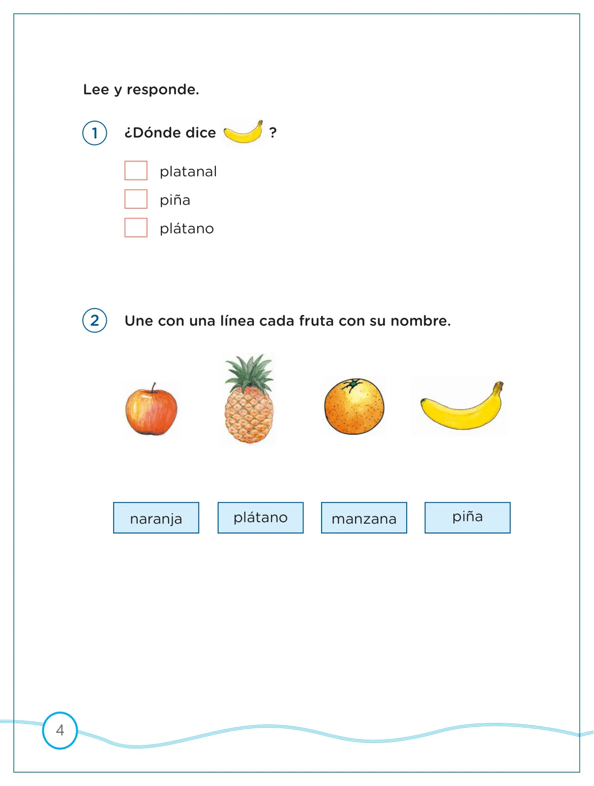 Miniatura página 4 de Kit de evaluación Entrada 1 Demostrando lo que aprendimos : Comunicación, primer trimestre, ﻿Segundo grado - Primaria · 2019