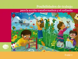 Portada de Posibilidades de trabajo para la acción transformadora y el codiseño. Ficheros. Fase 2 Libro de Educación Preescolar Grado 1°, 2°, 3° Ciclo Escolar 2025 - 2026
