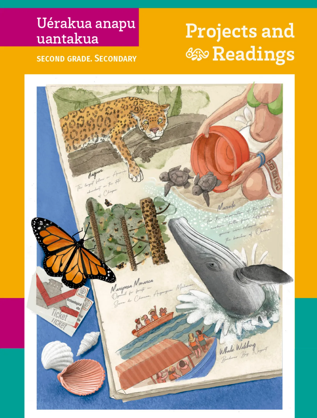 Uérakua anapu uantakua. Projects and Readings.  Libro de Educación Secundaria Grado 2°  Ciclo Escolar 2025 - 2026