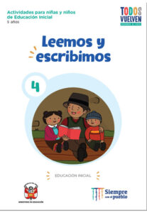 Portada libro Cuaderno de trabajo Leemos y escribimos (4) inicial 5 año de  Perú